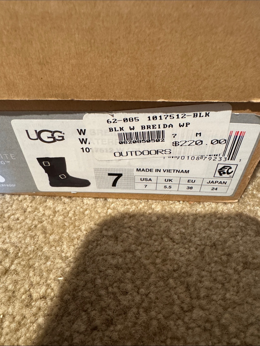 UGG Black Leather Mid-Calf Buckle Boots - Picture 2 of 8